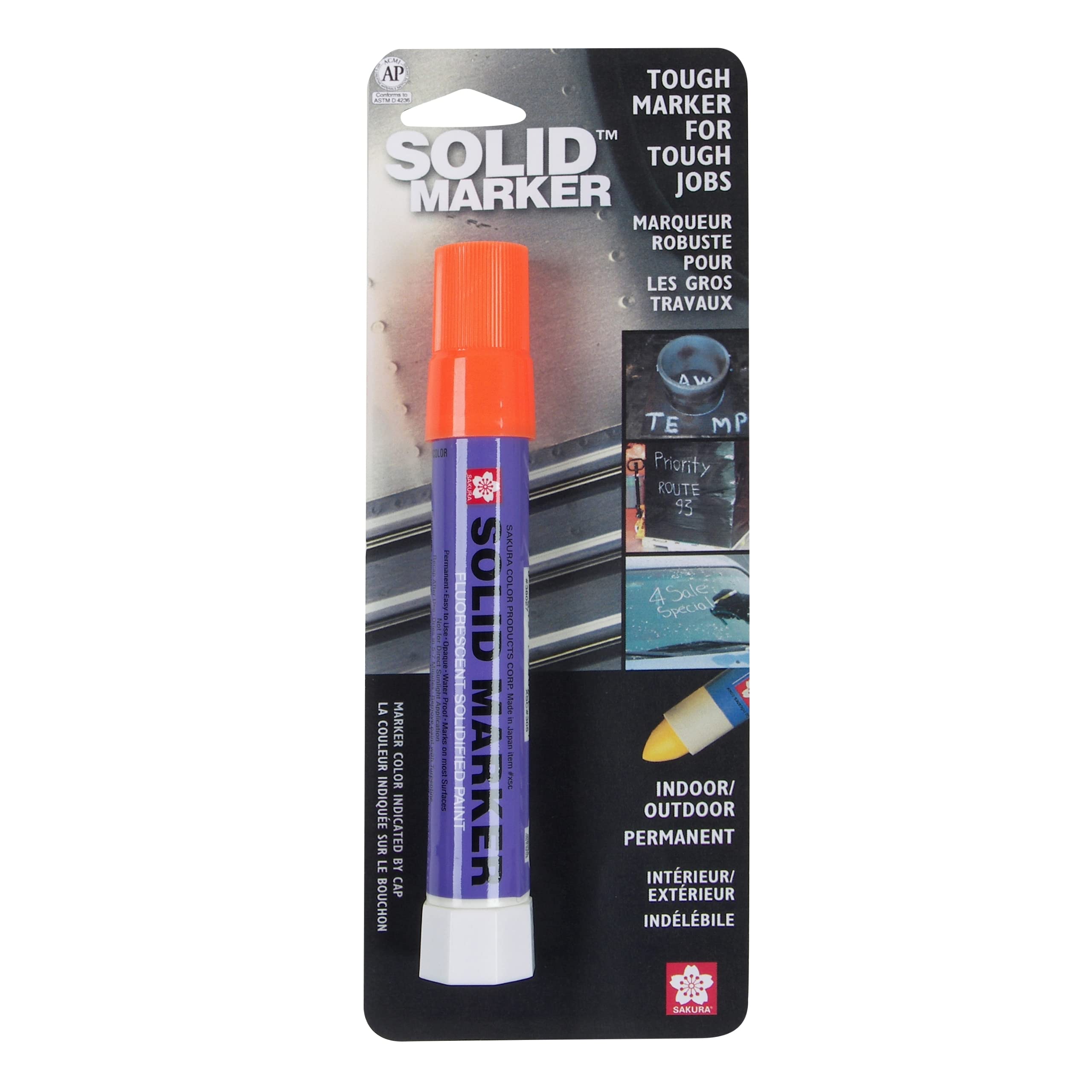 SAKURA Solid Paint Markers - Permanent Oil-Based Paint Pens for Windows, Wood, Glass - Bright Fluorescent Orange - 1 Pack - Ideal for DIY Crafts, Sign Making & Art Projects