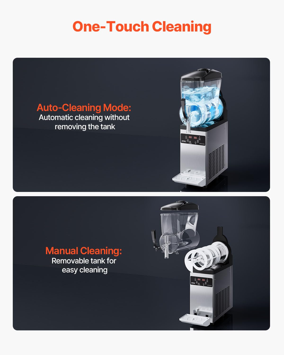 VEVOR 12L Commercial Slushy Machine - Stainless Steel Frozen Drink Maker for Margaritas, Smoothies & Slushies - Ideal for Home Parties, Restaurants, Cafes & Bars (48 Cups Capacity) | Perfect for Summer Parties, Cocktail Making & Frozen Beverage Business