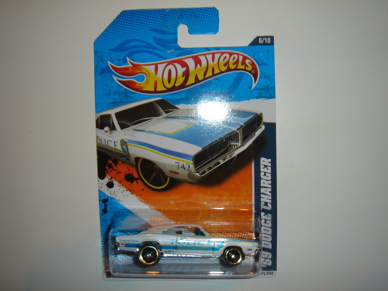 2011 Hot Wheels '69 Dodge Charger White #166/244 Diecast Car - Rare Collectible Toy for Kids & Adults, Perfect for Display, Gifts, and Racing Play