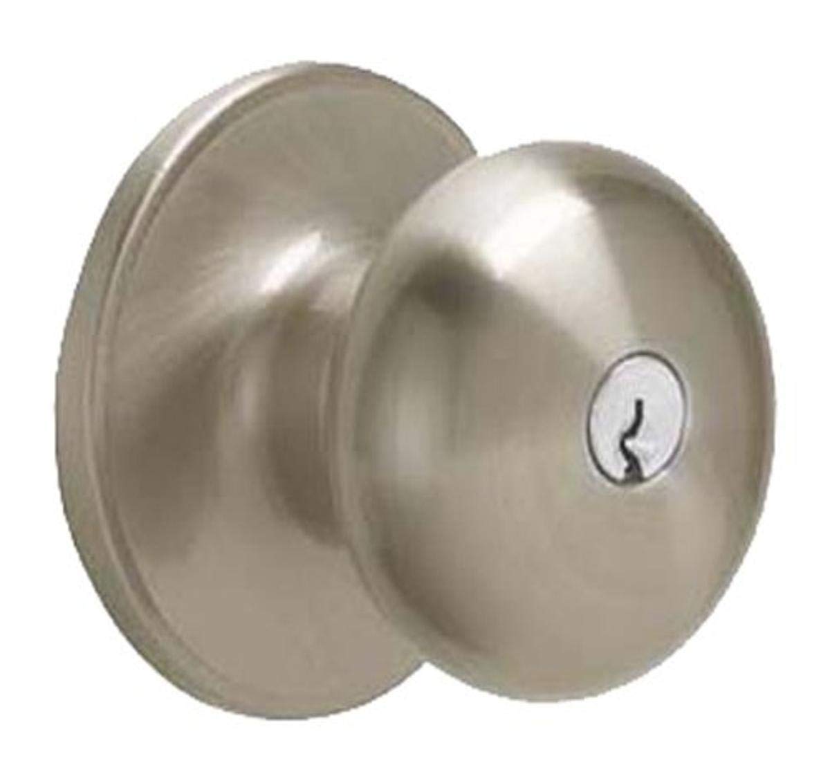 Schlage Dexter J54STR619 Keyed Entry Door Knob - Satin Nickel Finish, Secure & Durable for Home & Office Entry Doors