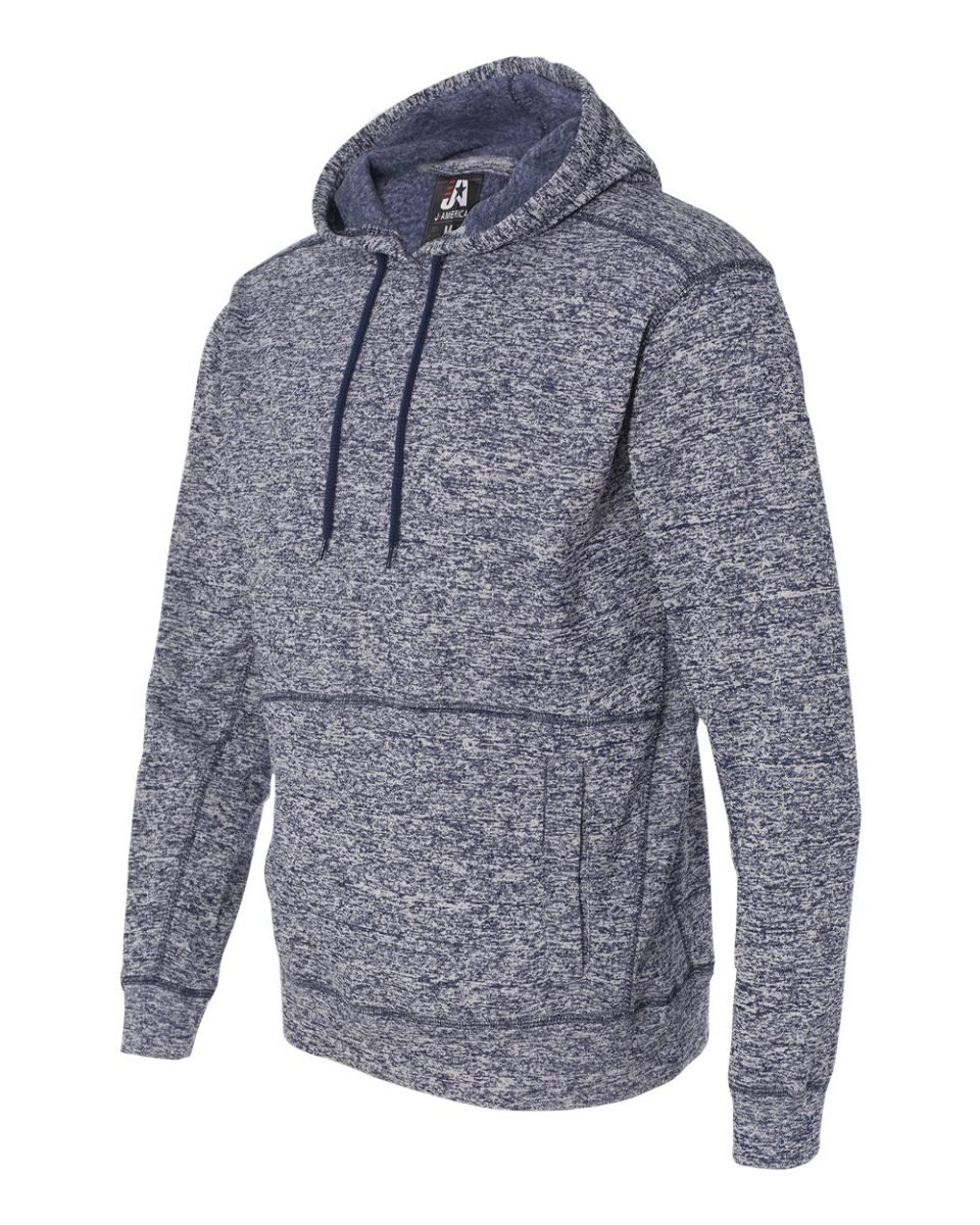 J America Adult Cosmic Poly Fleece Hoodie - Navy Fleck Color | Warm Winter Pullover for Men & Women | Perfect for Outdoor Activities, Camping & Casual Wear