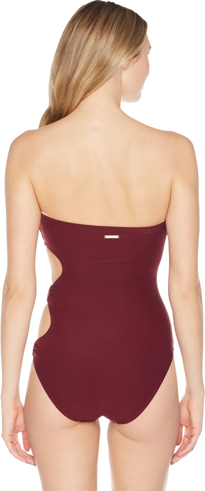 Vince Camuto Women's Bandeau One Piece Swimsuit with Ring Side Detail - Stylish Swimwear for Beach Vacation & Pool Party
