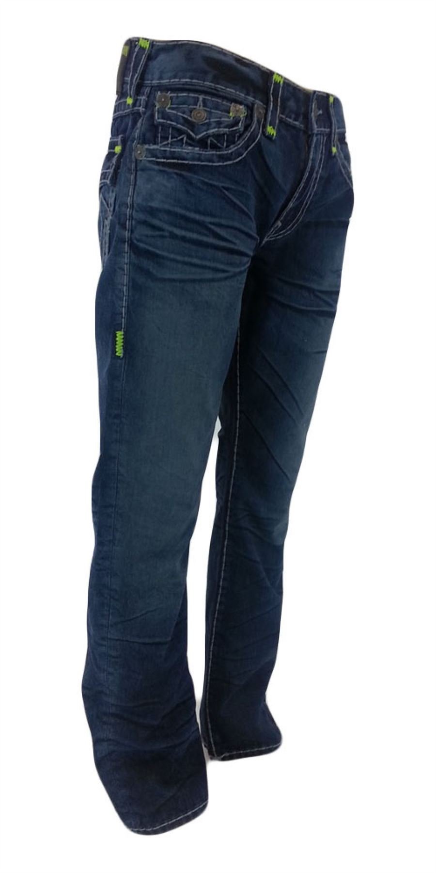 True Religion Men's Ricky Relaxed Fit Straight Leg Jean - Classic Blue Denim Pants for Casual Wear | Comfortable & Stylish for Everyday Outfits, Work & Weekend Looks