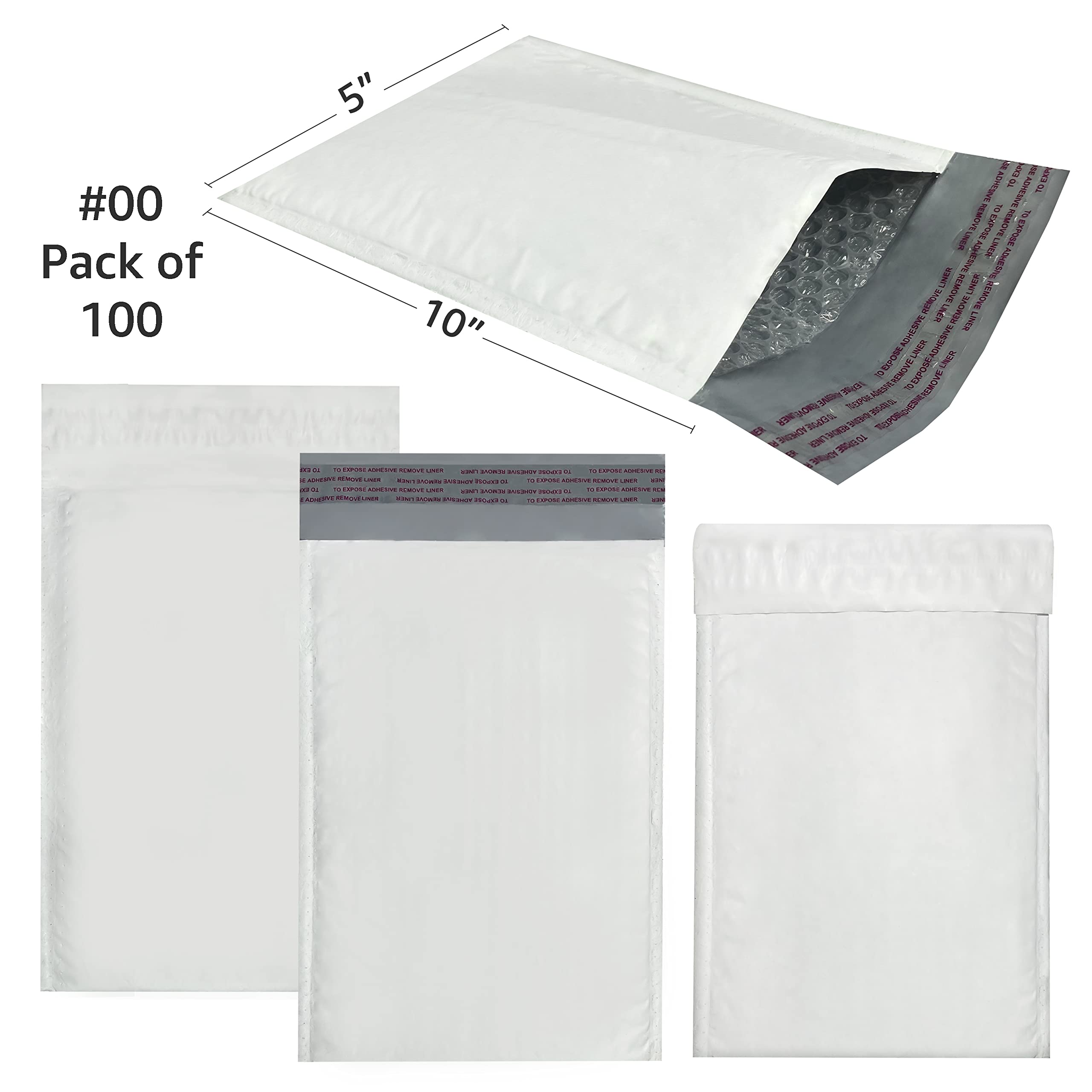 Poly Bubble Mailer 5x10 Inches #00 - 100 Pack | Waterproof Shipping Envelopes for eBay, Etsy & Amazon FBA | Perfect for Small Business, Jewelry & Collectibles Shipping
