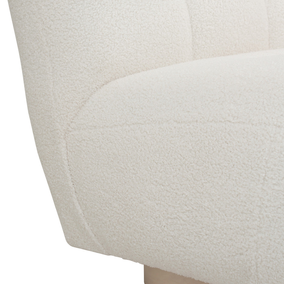 HELIA Boucle Lounge Chair in Off White - Modern Accent Chair for Living Room, Bedroom & Office - Cozy Upholstered Seating for Relaxing & Reading