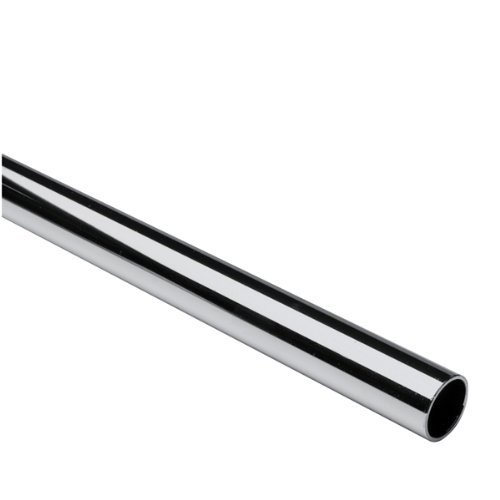 8 Feet Long Round Wardrobe Closet Rod - 14 Gauge Heavy Duty Steel Clothes Hanging Bar (96 Inch, Polished Chrome) - Perfect for Walk-In Closets, Bedroom Storage & Garment Organization