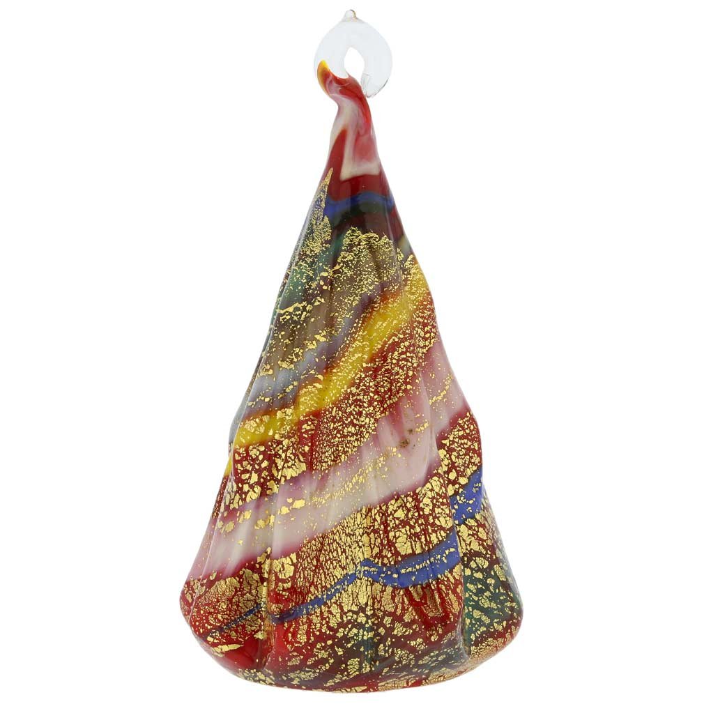 Venetian Murano Glass Christmas Tree Ornament - Handmade Red Glass Figurine for Holiday Decor | Perfect for Xmas Tree, Gift Exchange & Festive Home Decoration