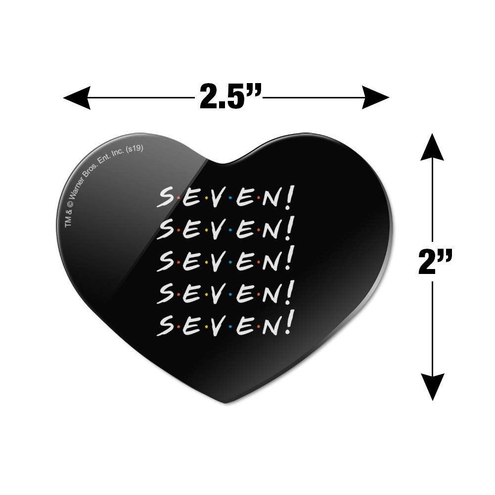 Friends TV Show SEVEN Heart Acrylic Fridge Magnet - Collectible Memorabilia for Fans, Perfect for Refrigerators, Lockers & Office Decor