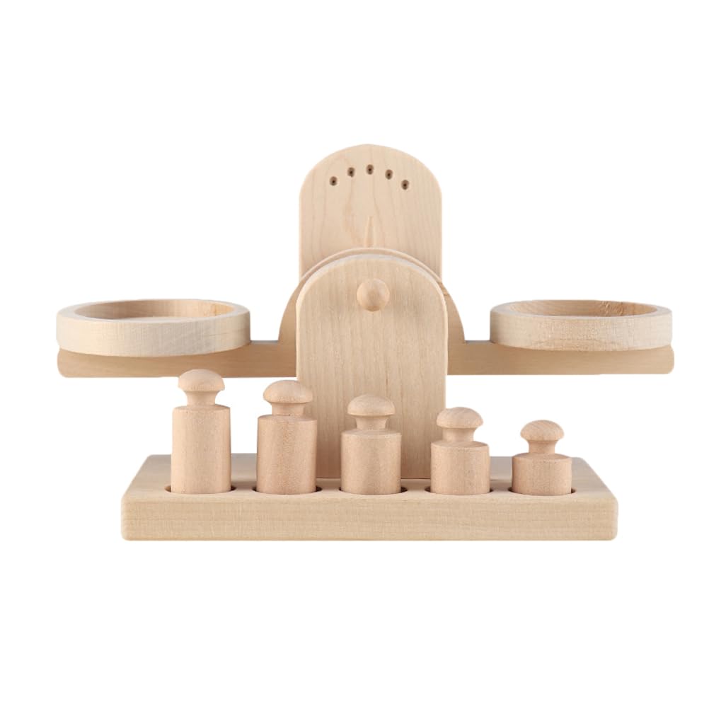 Wooden Balance Scale Toy for Kids - Educational Math Learning Tool, Montessori Teaching Aid, Assembly STEM Toy for Children’s Arithmetic & Measurement Skills | Perfect for Classroom, Homeschool & Playroom Activities