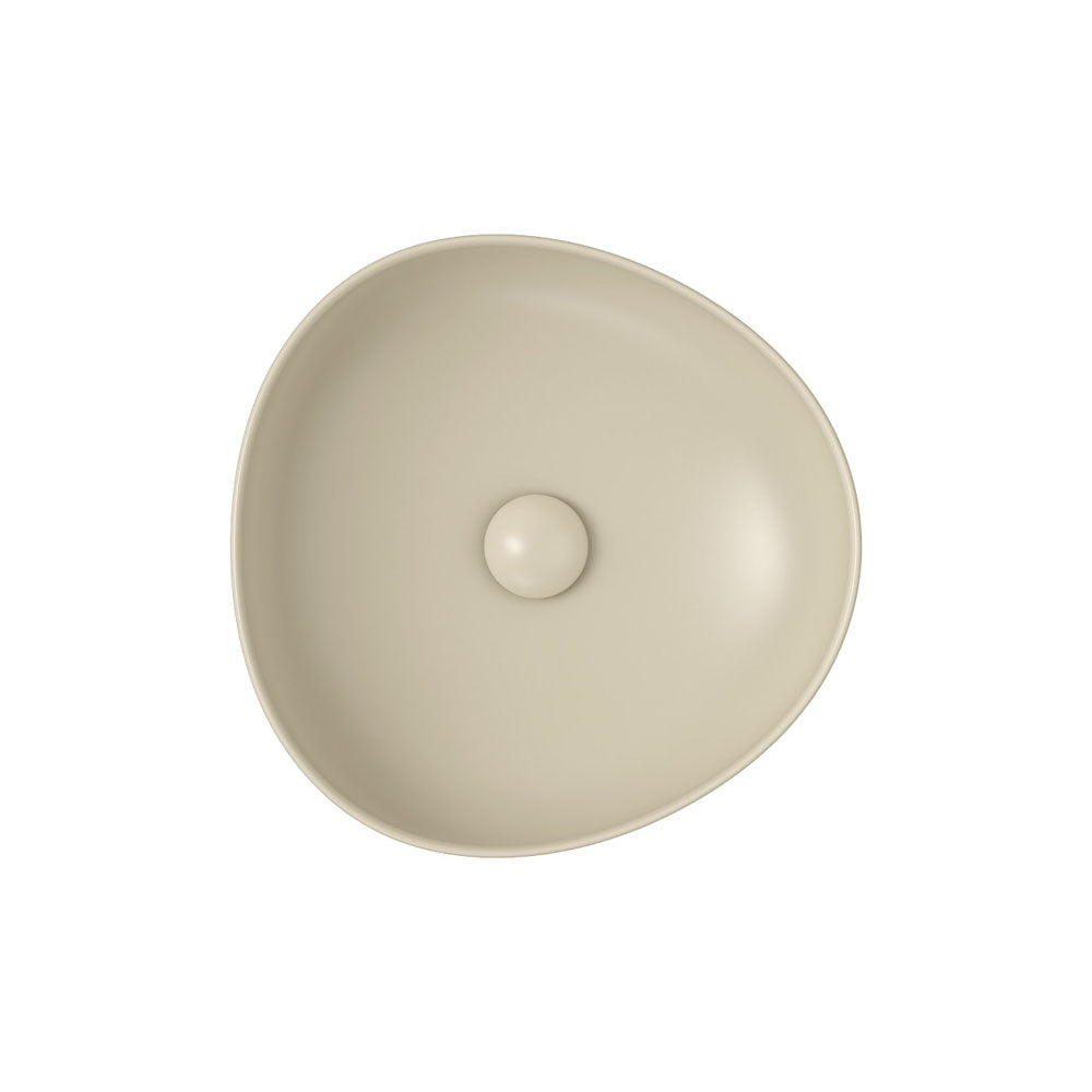 Fienza RB486MK Pebble Small Above Counter Bathroom Sink - Matte Khaki Finish for Modern Vanity & Powder Room Decor