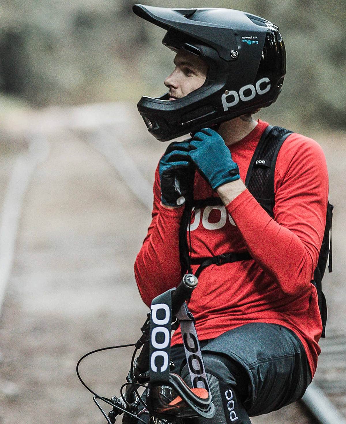 POC Coron Air Spin Downhill Mountain Bike Helmet - Lightweight & Ventilated for Extreme Trails - Uranium Black (XS-S) - Perfect for Enduro, Freeride & DH Racing