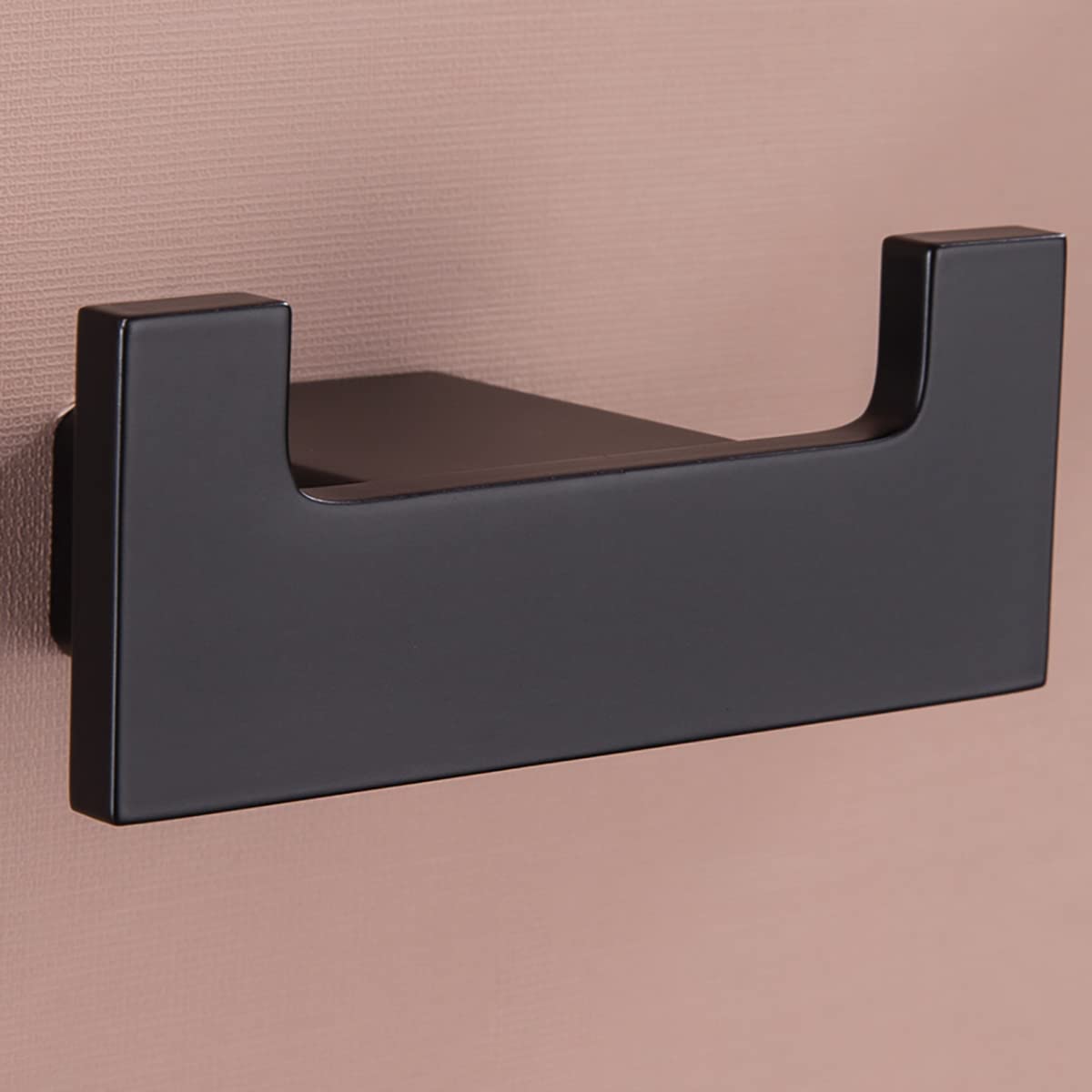 Premium Black Double Towel Hook - Heavy Duty SUS304 Stainless Steel Bathroom Wall Mounted Hooks for Towels, Robes & Coats - Matte Black Square Hand Towel Holder (96009-8MB-2) - Perfect for Bathrooms, Spas, Gyms & Laundry Rooms