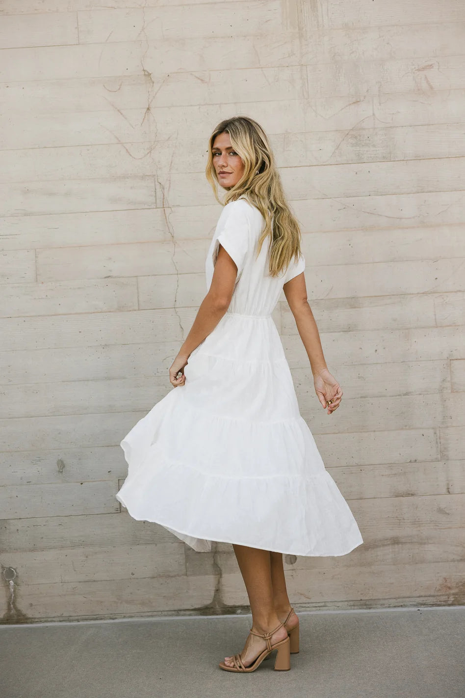 Nadira Women's Tiered Midi Dress - Flowy Summer Dress with Ruffles, Boho Chic Style (Available in Multiple Colors & Sizes) | Perfect for Beach Vacations, Date Nights & Summer Parties