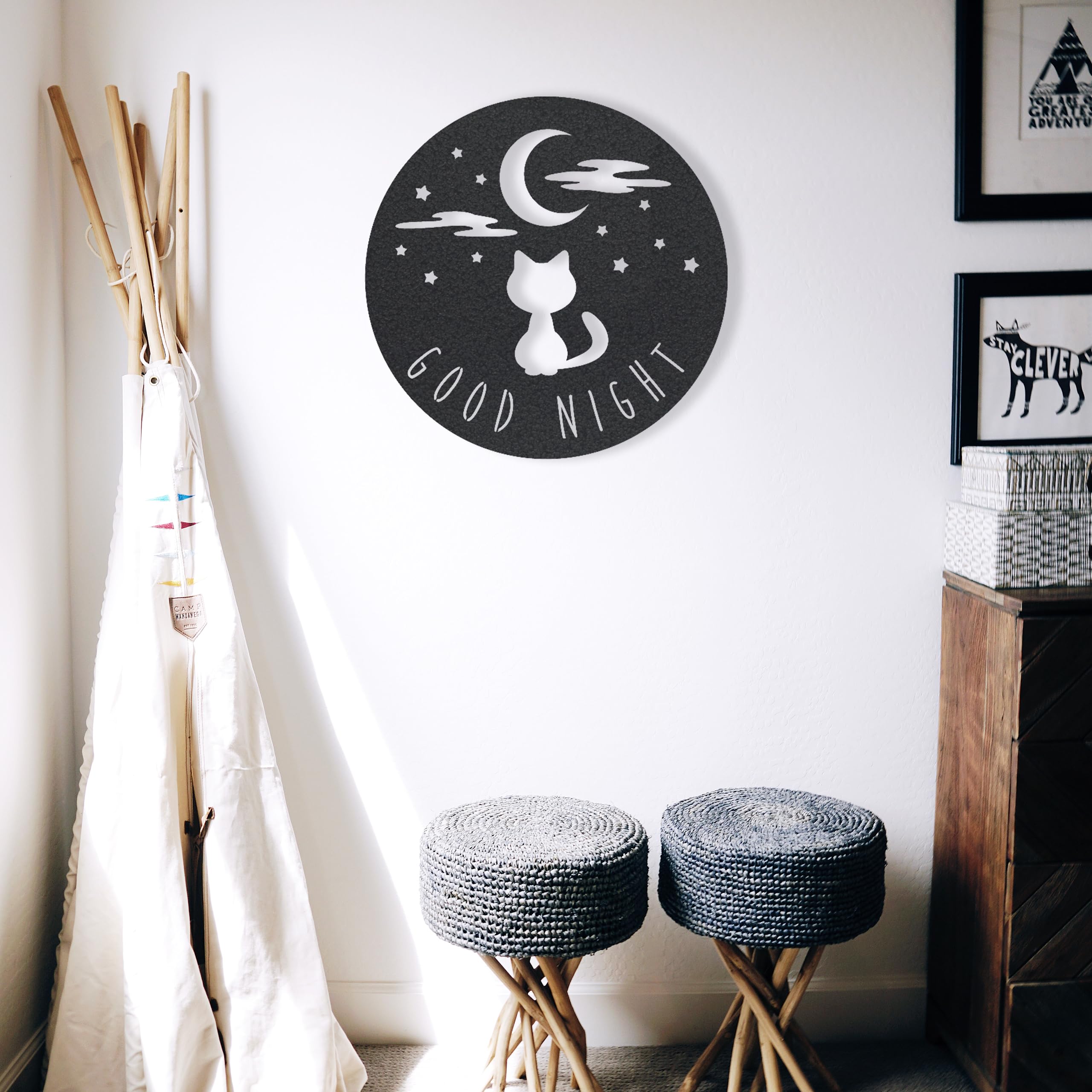Good Night Cat Metal Wall Art - 22