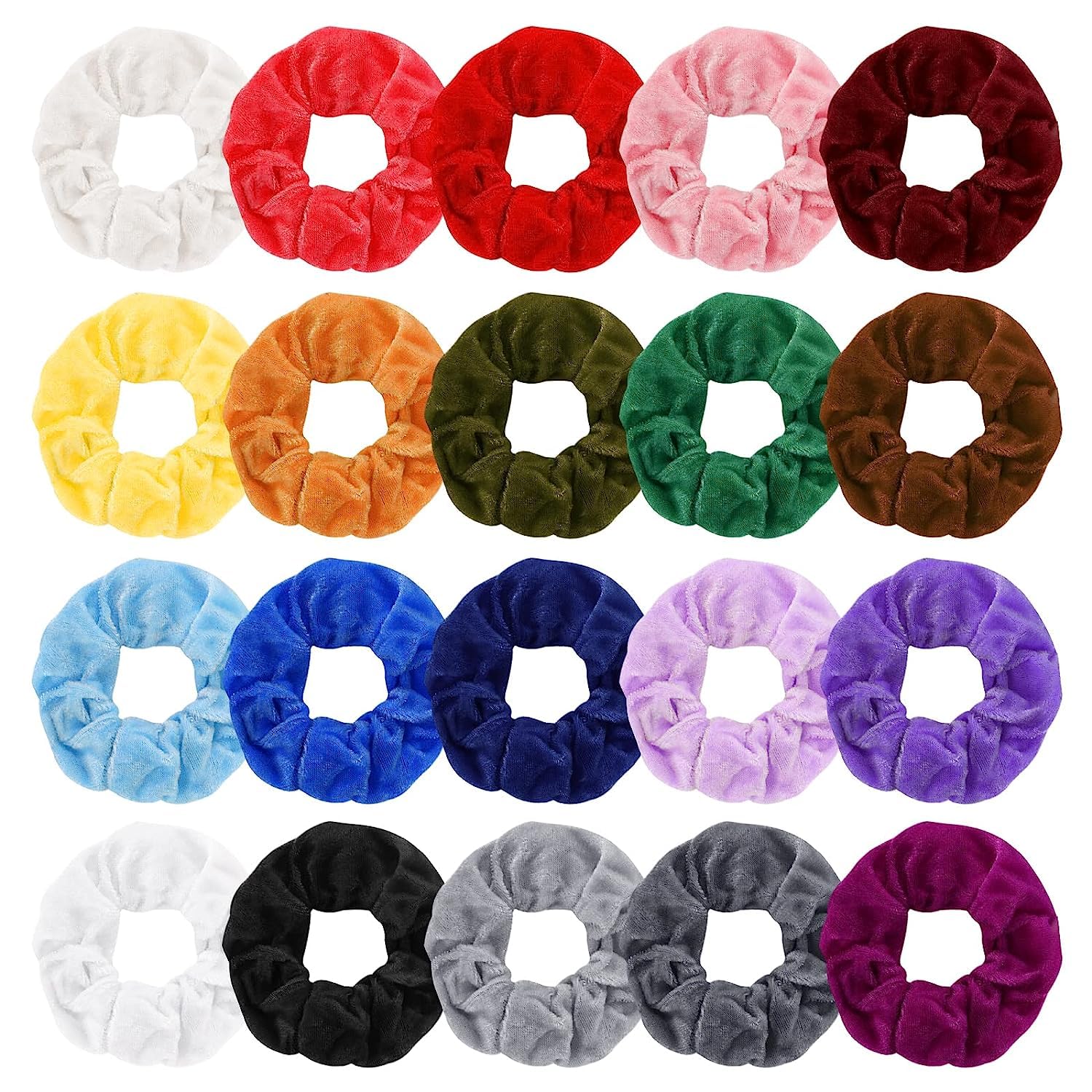 Shidara Velvet Scrunchies Hair Ties - Soft Elastic Flannel Hair Bands for Women, 10-Piece Set in Multi Colors | Perfect for Workouts, Office, and Everyday Hairstyles