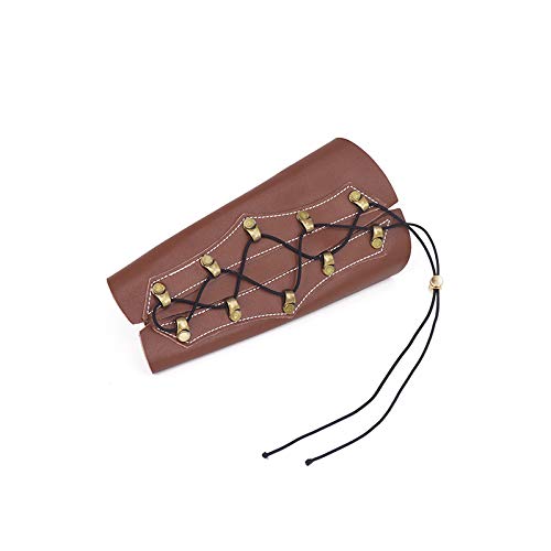 1PC Brown Leather Archery Wristband Protector - Adjustable Arm Guard for Hunting & Bow Shooting - Durable Bow and Arrow Accessories for Outdoor Sports & Target Practice