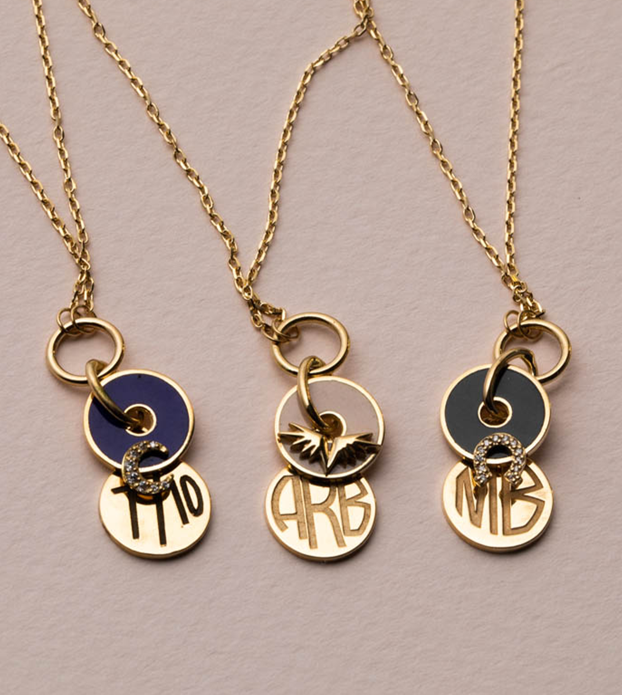 Blue Crescent Karma Champlevé Symbol Disk - Spiritual Jewelry for Meditation, Yoga & Energy Healing