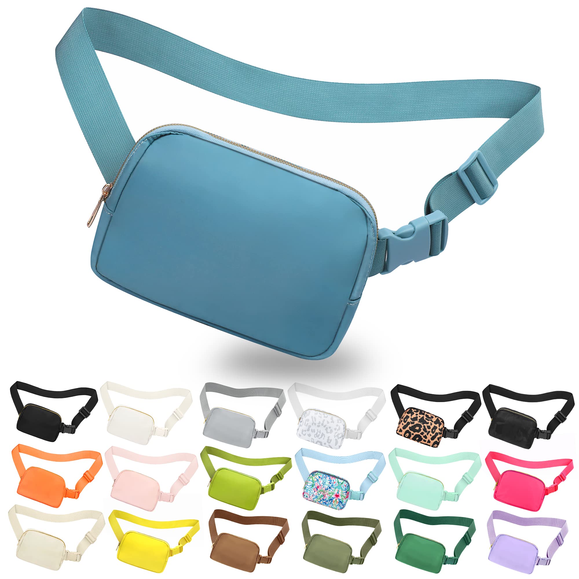 Jealkip Adjustable Waist Pack for Running, Hiking & Travel - Light Blue Crossbody Fanny Pack for Women & Men - Perfect for Workouts, Sports & Outdoor Adventures