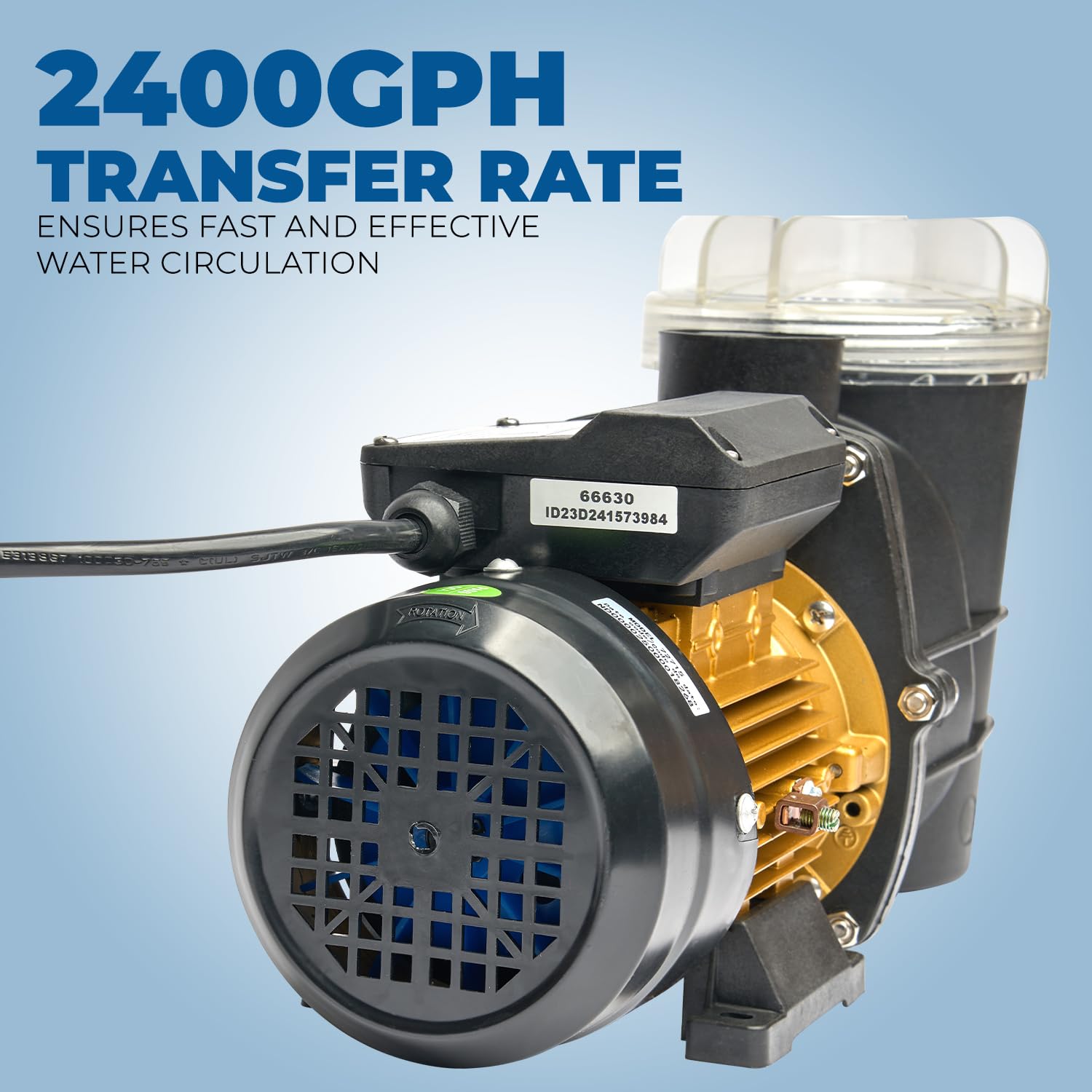 XtremepowerUS 3/4HP High Flow Above Ground Pool Pump - 2400GPH, 1.5