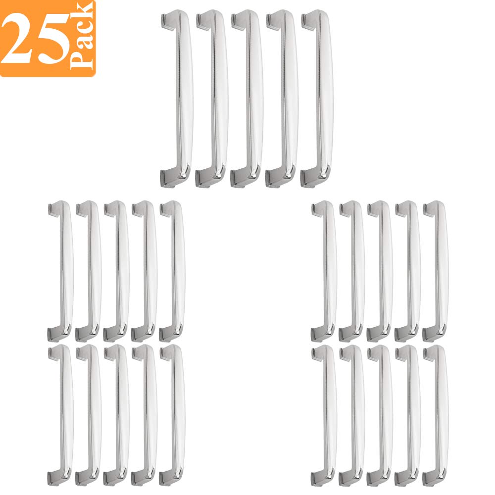 Southern Hills 5 5/8 Inch Polished Chrome Cabinet Handles - Pack of 25 Modern Kitchen & Bathroom Drawer Pulls - Durable Hardware for Cabinets, Dressers & Furniture (5-5/8