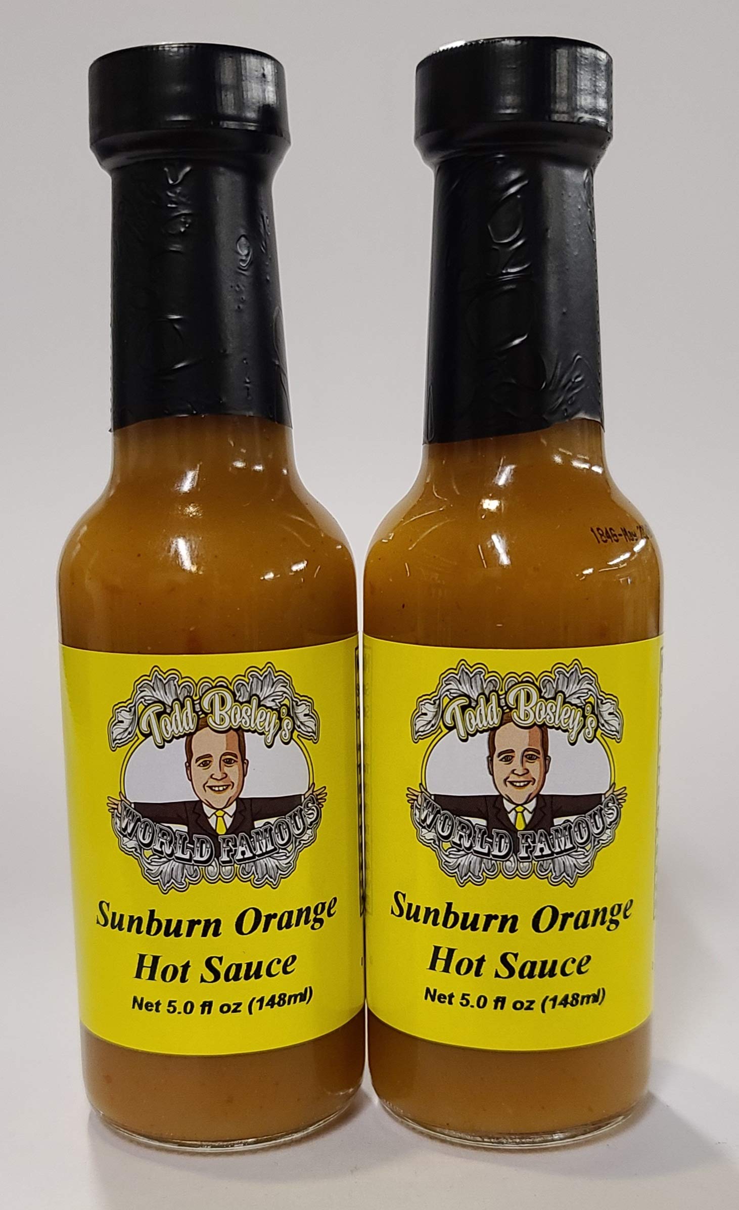 Todd Bosley's World Famous Sunburn Orange Hot Sauce - 2 Pack of Spicy Gourmet Hot Sauce for Tacos, Wings & BBQ - Perfect for Gifts & Hot Sauce Lovers
