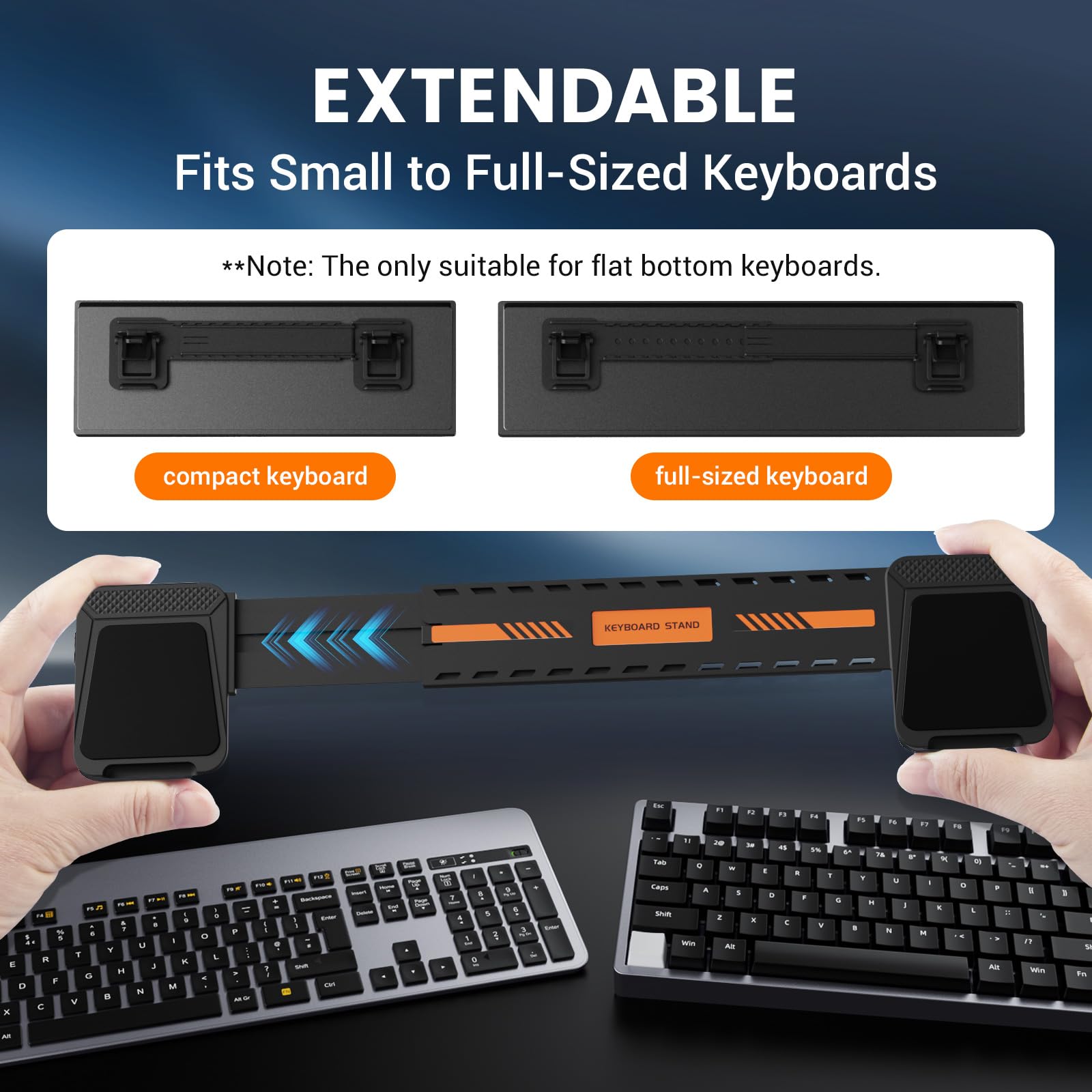 HONKID Adjustable Keyboard Stand for Apple Magic Keyboard & Flat-Back Keyboards - Ergonomic Riser for Desktop Computers - Perfect for Office, Gaming & Home Workspace Setup