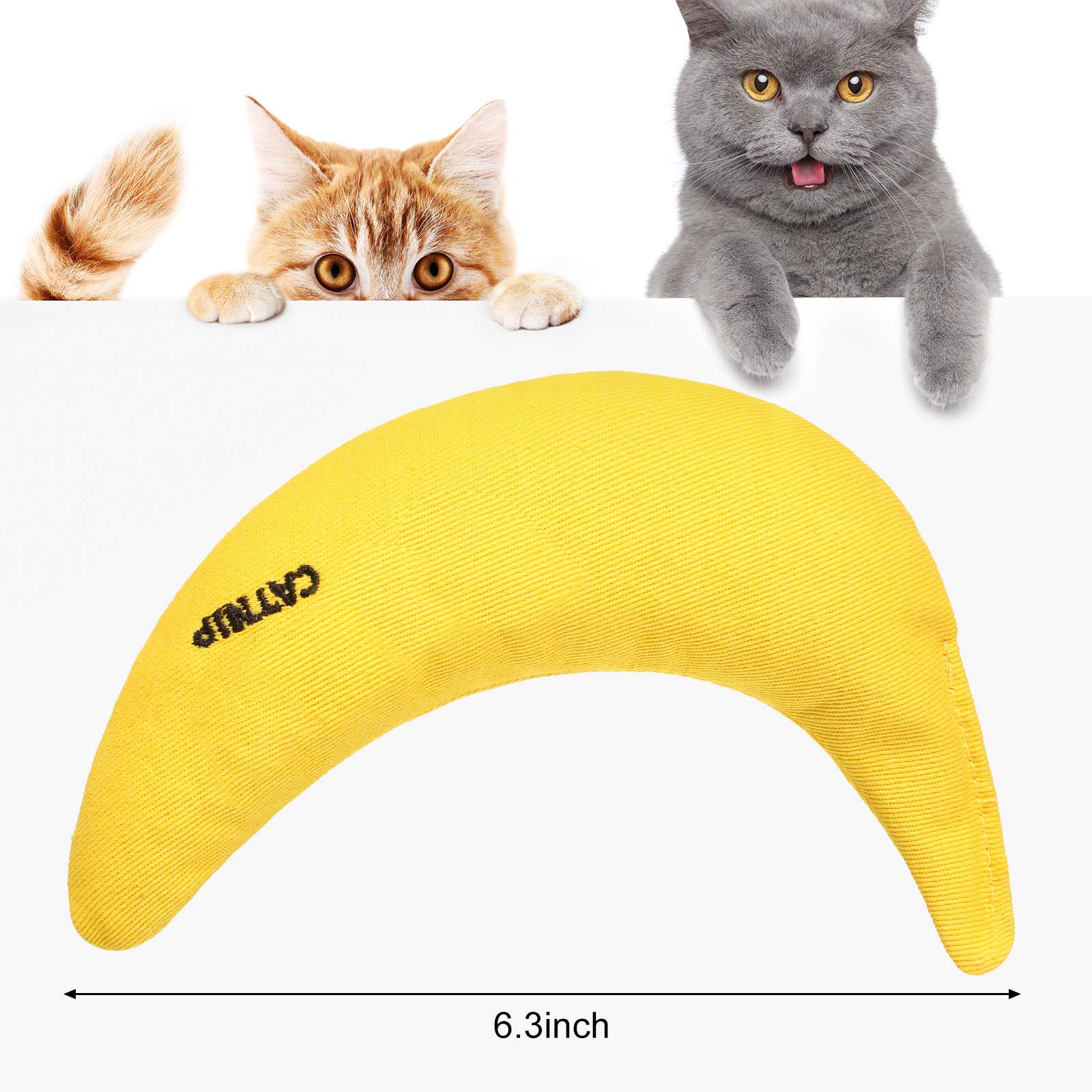 Sotiff 4-Pack Catnip Toys: Yellow Banana Chew & Interactive Catnip Filled Toys for Kittens & Indoor Cats - Perfect for Chewing, Biting, Grinding, and Clawing - Ideal for Playtime and Stress Relief