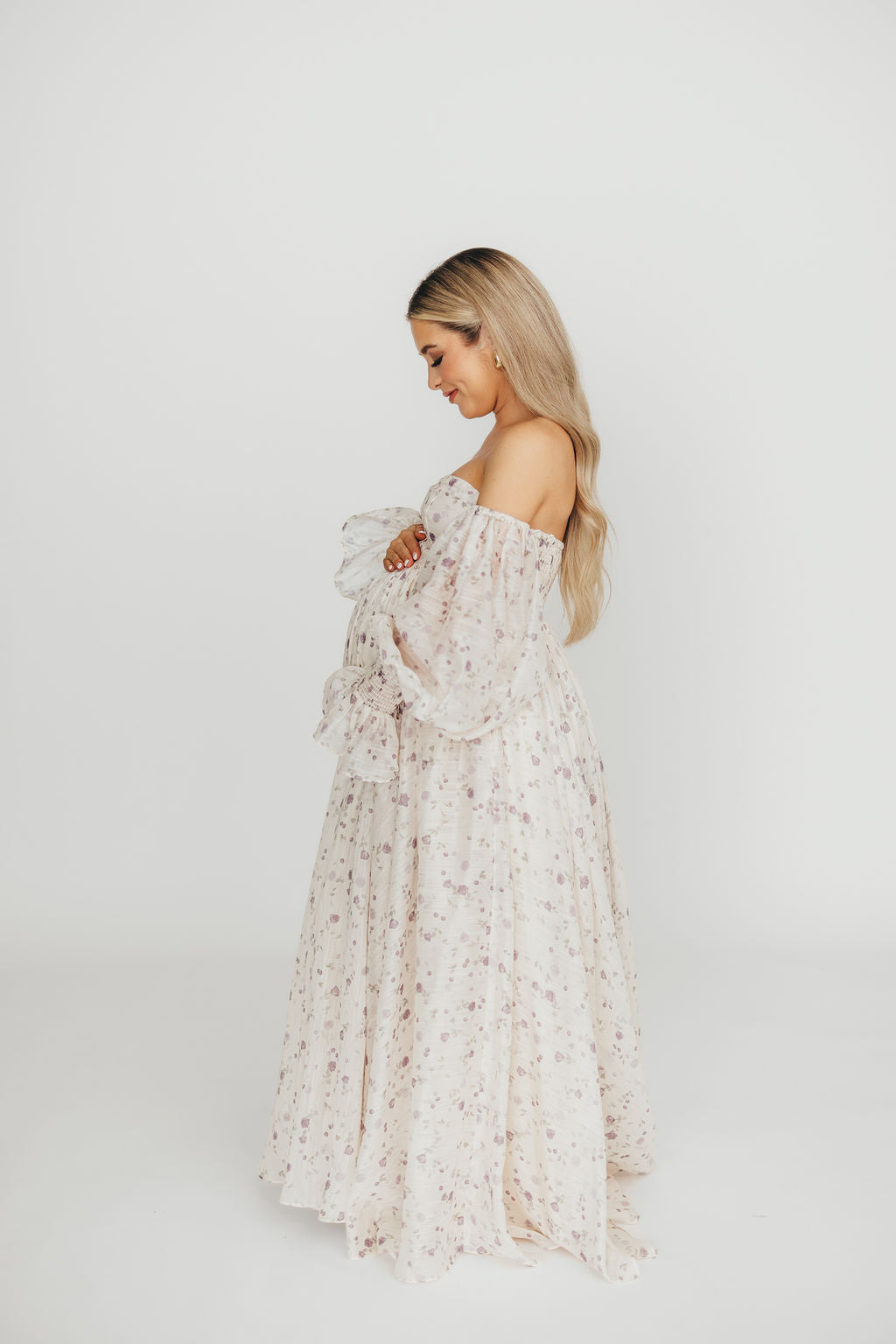 Dear Lily Floral Maxi Dress in Lilac - Maternity & Bump Friendly Women's Summer Dress for Beach, Wedding & Special Occasions