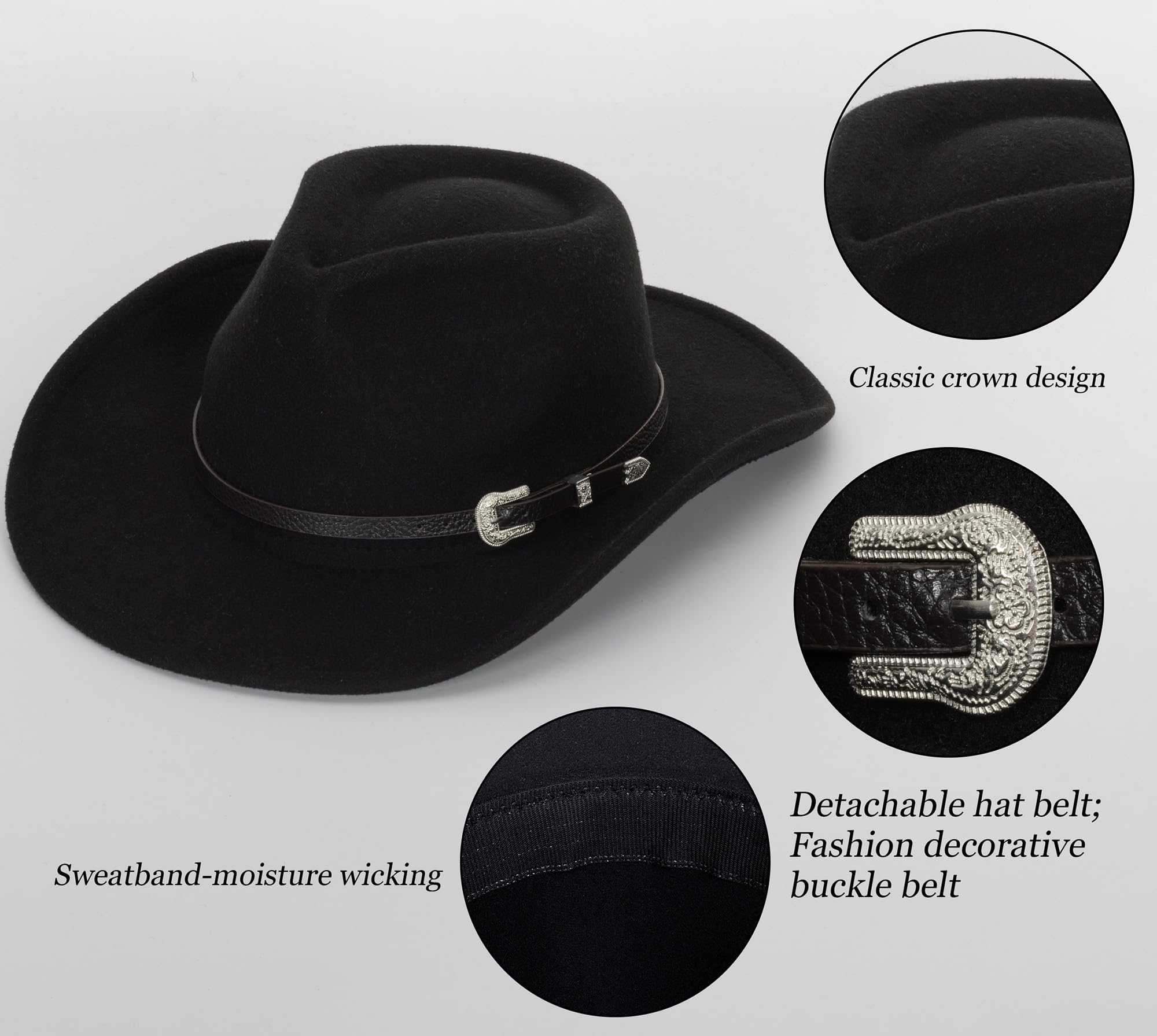 Cowboy Hat for Boys & Girls - Western Felt Fedora Hat for Kids Ages 3-6 Years | Perfect for Halloween, Costume Parties & Western Themed Events