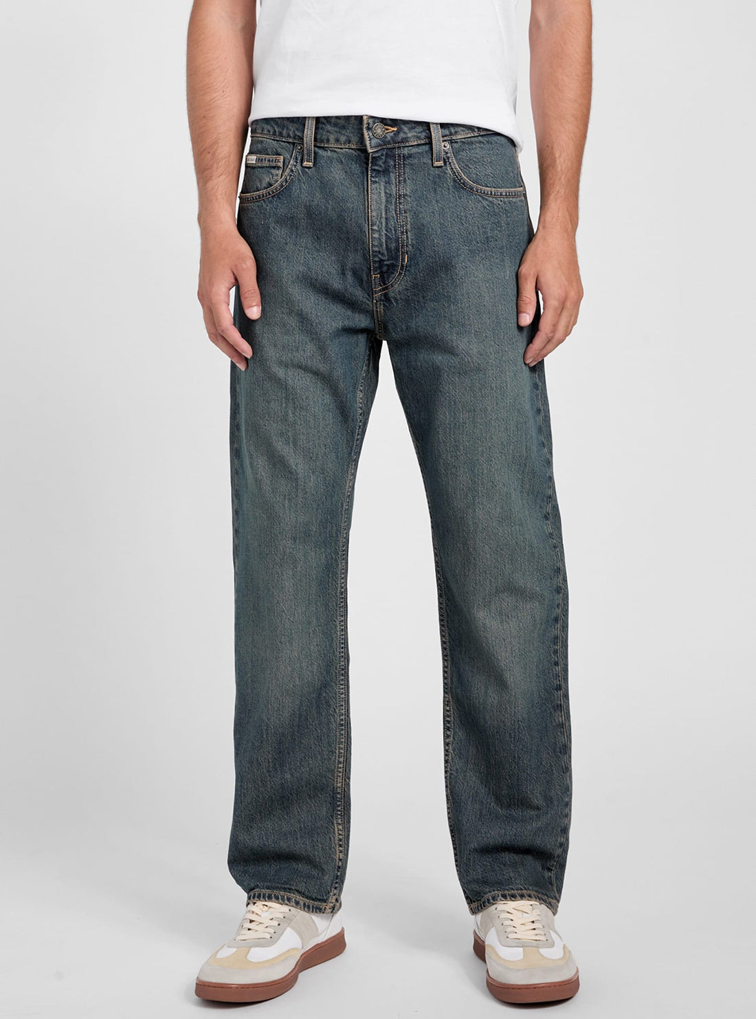 Guess G16 Straight Leg Jeans for Women - Classic Blue Denim Pants with Mid Rise & Stretch Comfort | Perfect for Casual Wear, Office & Weekend Outfits