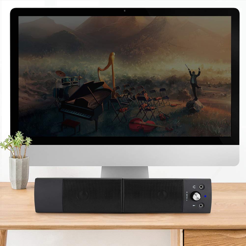 Hakeeta Wired Computer Audio Speaker V-117, Stereo Bass Surround Sound for Home, Desktop, Laptop, Gaming & Music