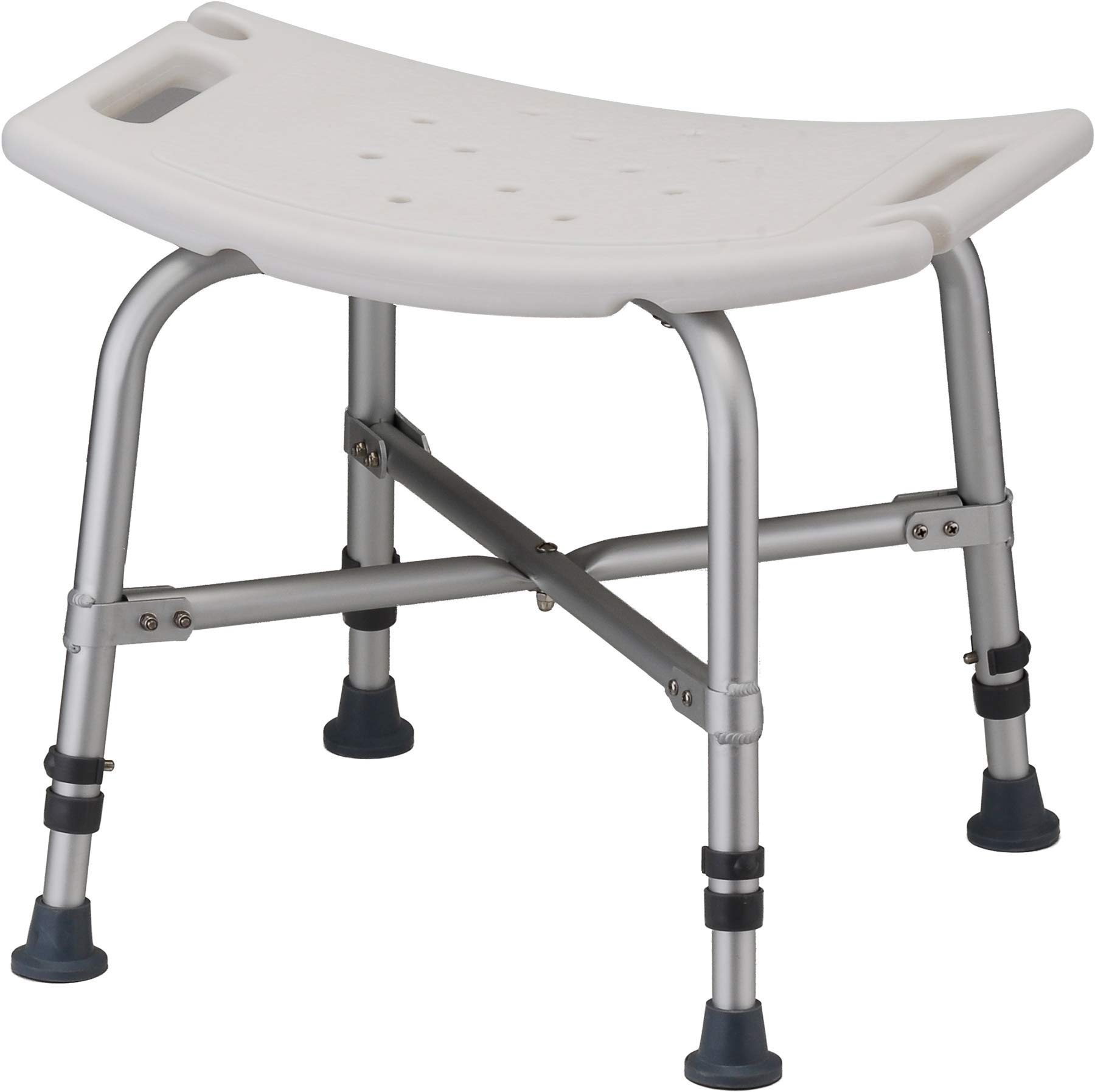 NOVA Heavy Duty Shower Chair with 500 lb Weight Capacity - Adjustable Height Bath Seat, Quick Assembly, Lightweight & Portable - Ideal for Elderly, Disabled & Travel Use - White (1 Count)