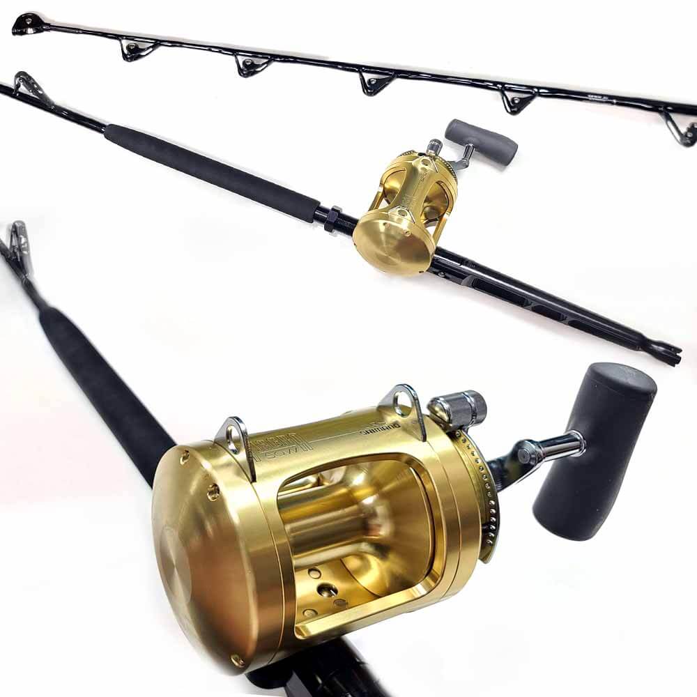 Shimano Tiagra Stand Up Combo Fishing Reel and Rod Set - TI50WLRSA Reel & CHSU50510WU Rod - Saltwater Offshore Trolling for Big Game Fish like Tuna and Marlin