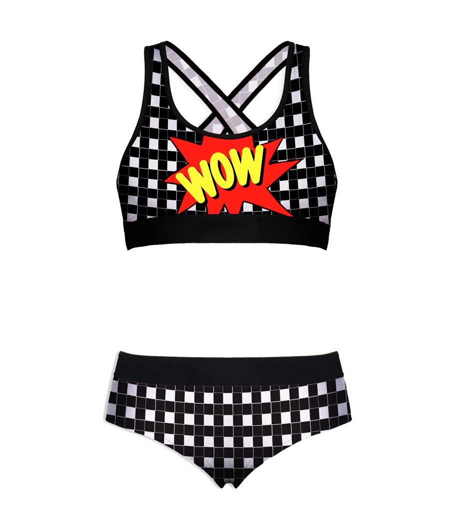 Sunshine Swing Women's 2-Piece Printed Yoga Outfit Set - Seamless Tank Top Bra & Workout Shorts for Running, Gym & Lounge Wear