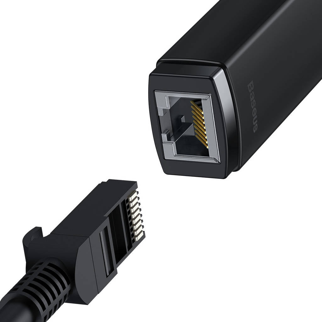 Baseus Lite Series USB C to Ethernet Adapter - 1000 Mbps Gigabit LAN RJ45 Network Dongle for MacBook, iPad Pro, Chromebook - Black | Perfect for Online Gaming, Video Conferencing & Remote Work
