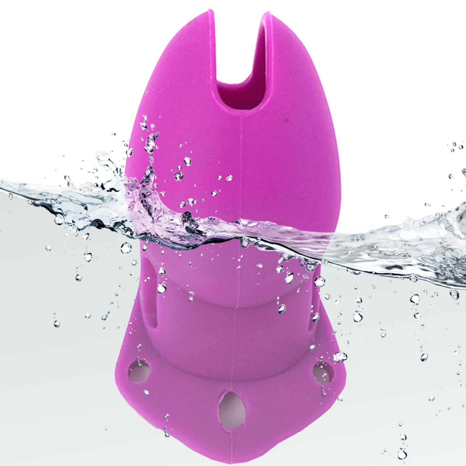 Purple Soft Silicone Stretchable Male Chastity Cage with 5 Adjustable Rings - Lightweight Waterproof Cock Cage Device with Lock & Key - Adult Sex Toy for Men - Perfect for BDSM, Roleplay & Long-Term Wear