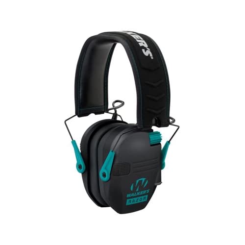 Walker's Razor Slim Electronic Shooting Earmuffs - Noise Cancelling Hearing Protection for Shooting Range & Hunting - Includes Walkie Talkie & Safety Glasses Bundle - Perfect for Outdoor Sports & Tactical Training