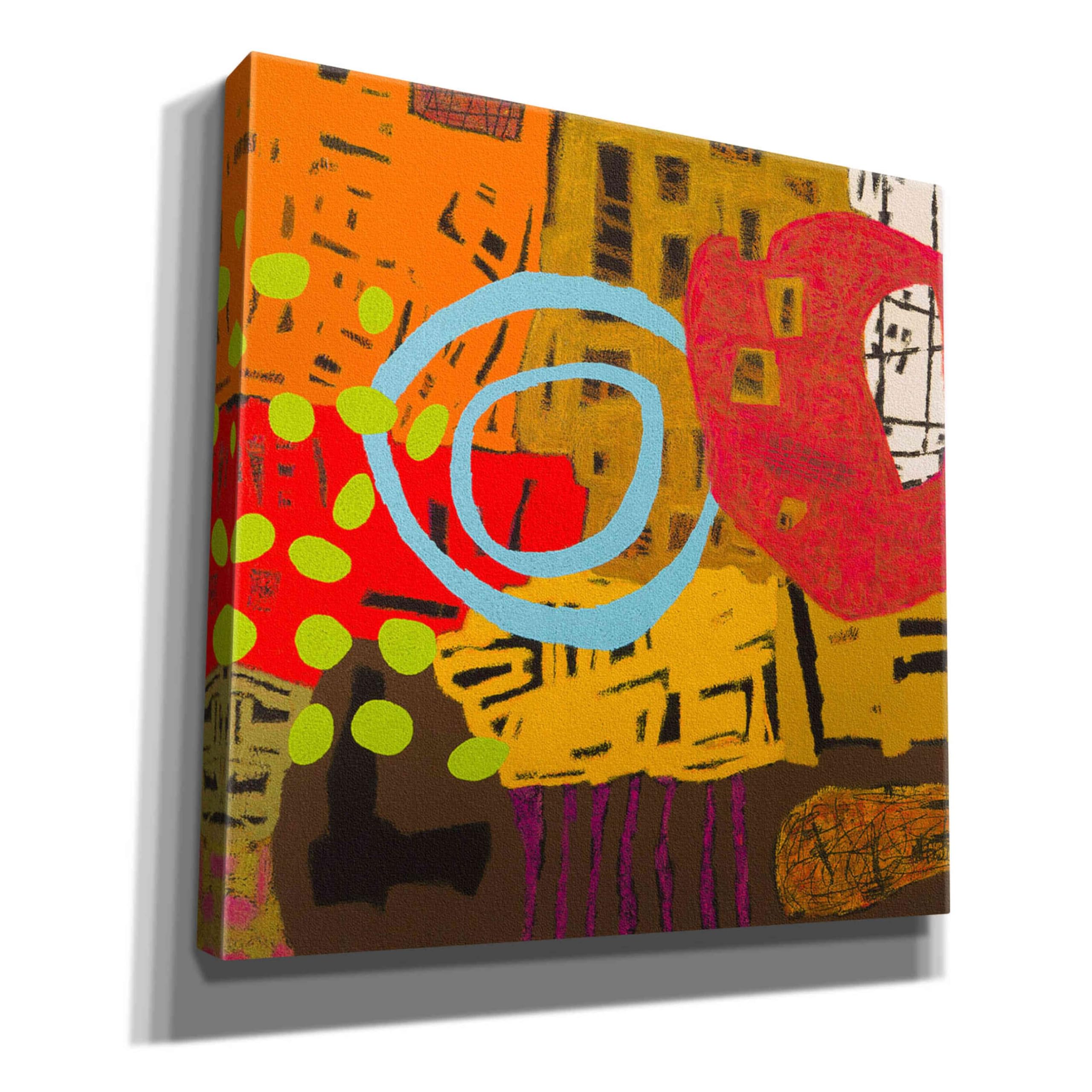 Epic Graffiti 'Conversations in the Abstract 28' by Downs - Premium Giclee Canvas Wall Art Print 12x12 Inches - Modern Abstract Graffiti Artwork for Living Room, Bedroom & Office Decor