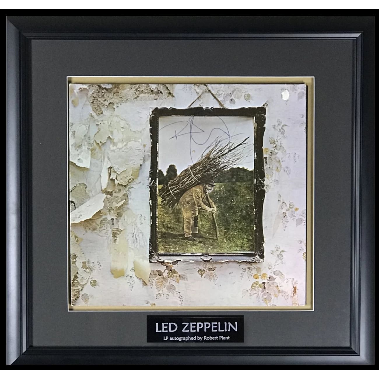 Authentic Led Zeppelin IV Album Signed by Robert Plant with Epperson COA - Rare Collectible Vinyl Record for Music Memorabilia & Rock Fans