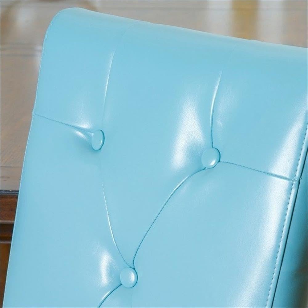 Christopher Knight Home Taylor Bonded Leather Dining Chairs, 2-Piece Set, Teal Blue - Modern Comfortable Seating for Kitchen, Dining Room & Office