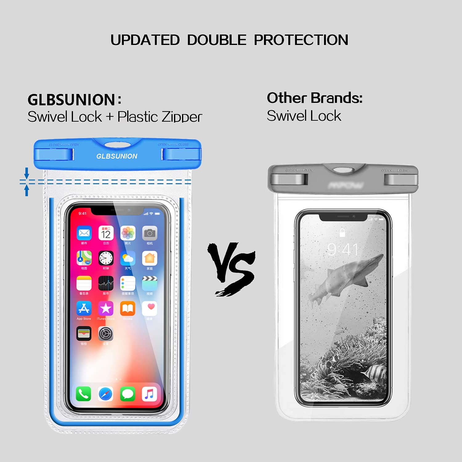 4 Pack Waterproof Phone Case for iPhone 15 14 13 12 Pro Max & Galaxy S24 S23 - Universal Waterproof Pouch Dry Bag with Neck Strap & Glow in The Dark Accessories - Perfect for Swimming, Beach, Kayaking & Outdoor Water Activities (Fits Phones up to 7.5