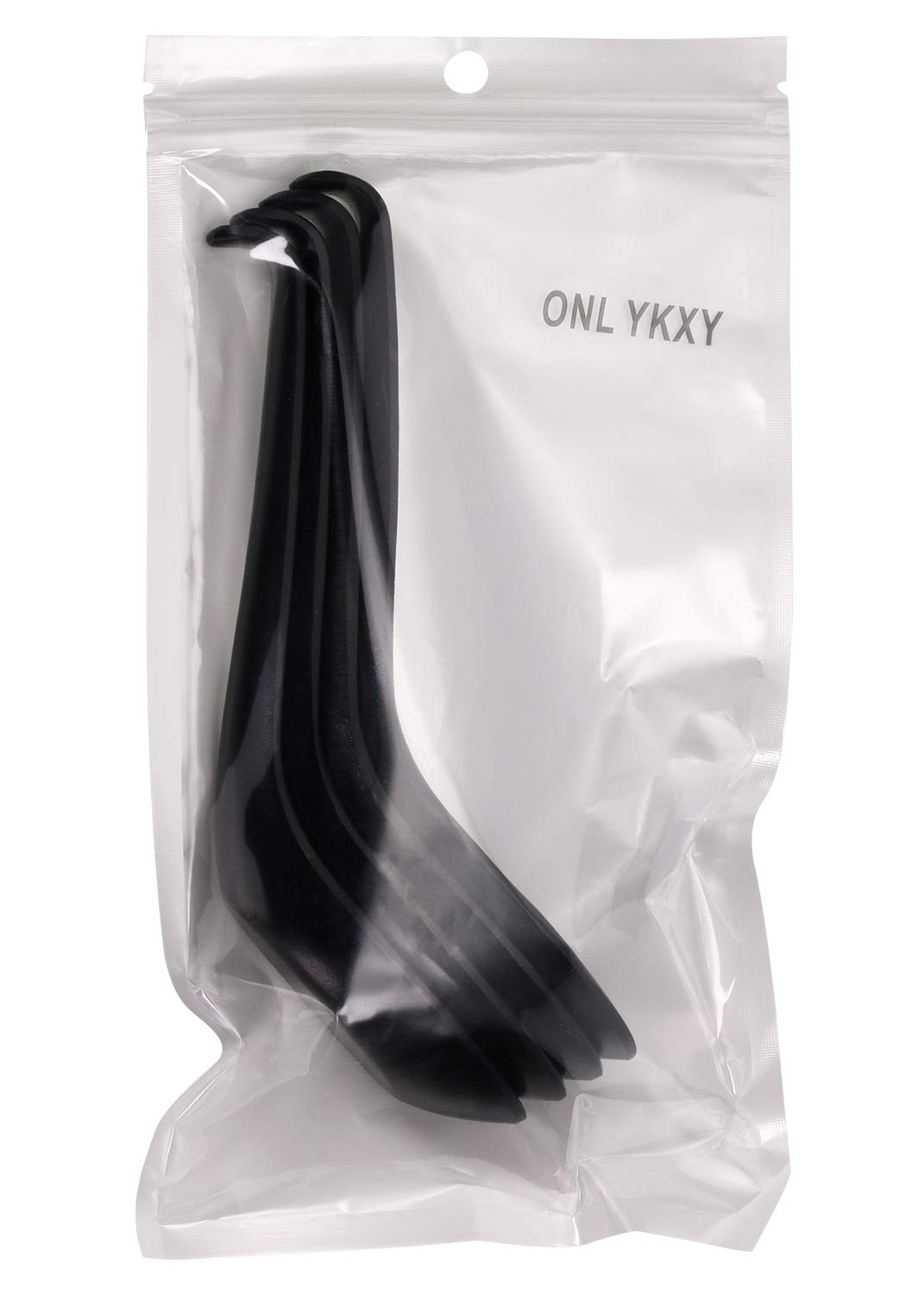 ONLYKXY 4-Piece Black Plastic Soup Spoons Set - Japanese Style Rice & Wonton Soup Spoons - Durable Dishwasher Safe Utensils for Asian Cuisine, Ramen, Pho & Home Dining