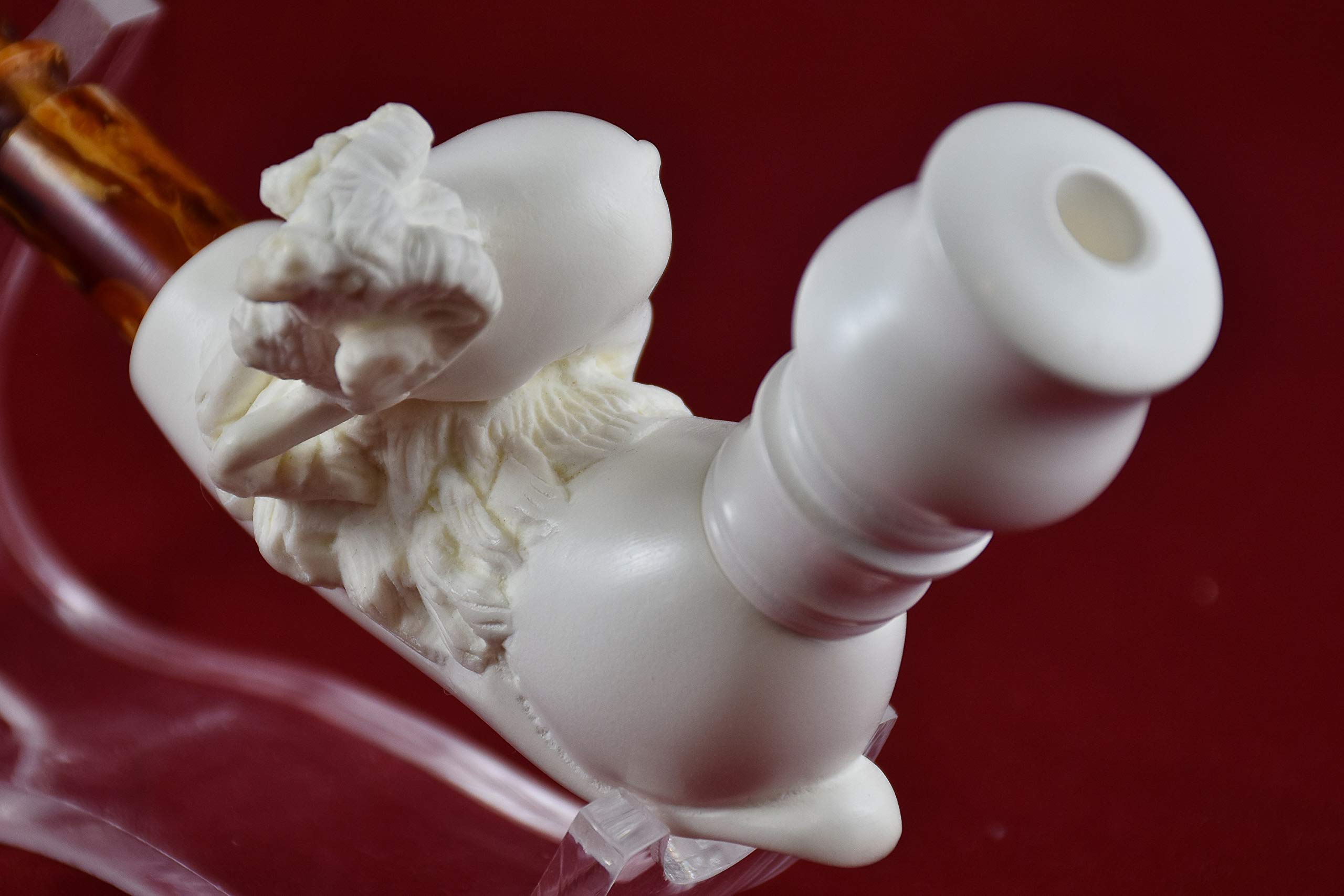 Personalized Dog-Shaped Meerschaum Cigar Holder - Custom Unsmoked Pipe for Tobacco Lovers - Handcrafted to Order - Perfect Gift for Dog Owners & Cigar Enthusiasts - Great for Relaxation, Collecting & Special Occasions