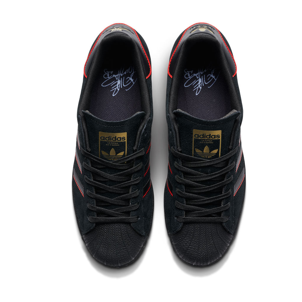 Adidas x Felipe Gustavo Superstar ADV Sneakers - Black/Scarlet/Gold Colorway - Men's Skateboarding Shoes for Streetwear & Urban Fashion