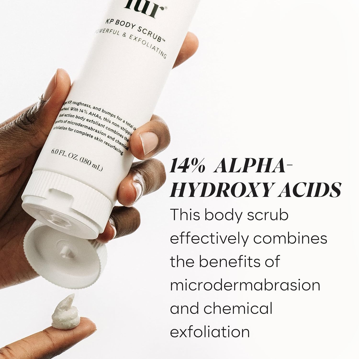 Fur KP Body Scrub & Ingrown Hair Serum Rollerball Bundle - 14% AHA Exfoliator for Keratosis Pilaris Treatment & Ingrown Hair Prevention | Smooth Skin Care for Bikini Line, Legs & Arms
