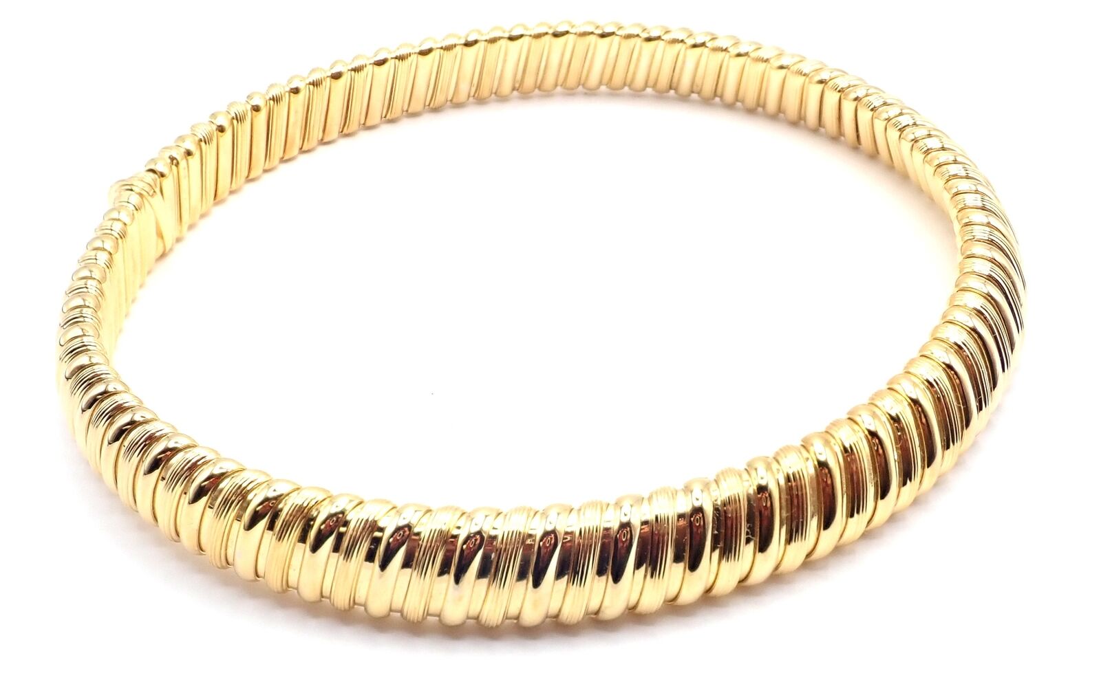 Authentic Bvlgari Bulgari Tubogas 18k Yellow Gold Choker Necklace - Luxury Italian Jewelry for Women, Perfect for Parties & Special Occasions