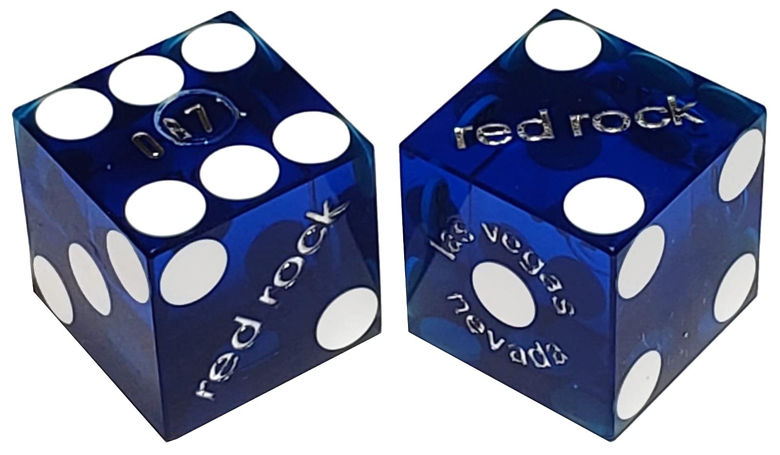 19mm Professional Craps Dice Set - Matching Serial Numbers, Authentic Las Vegas Casino Quality (Blue Polished) - Perfect for Casino Night, Table Games and Home Gambling Entertainment
