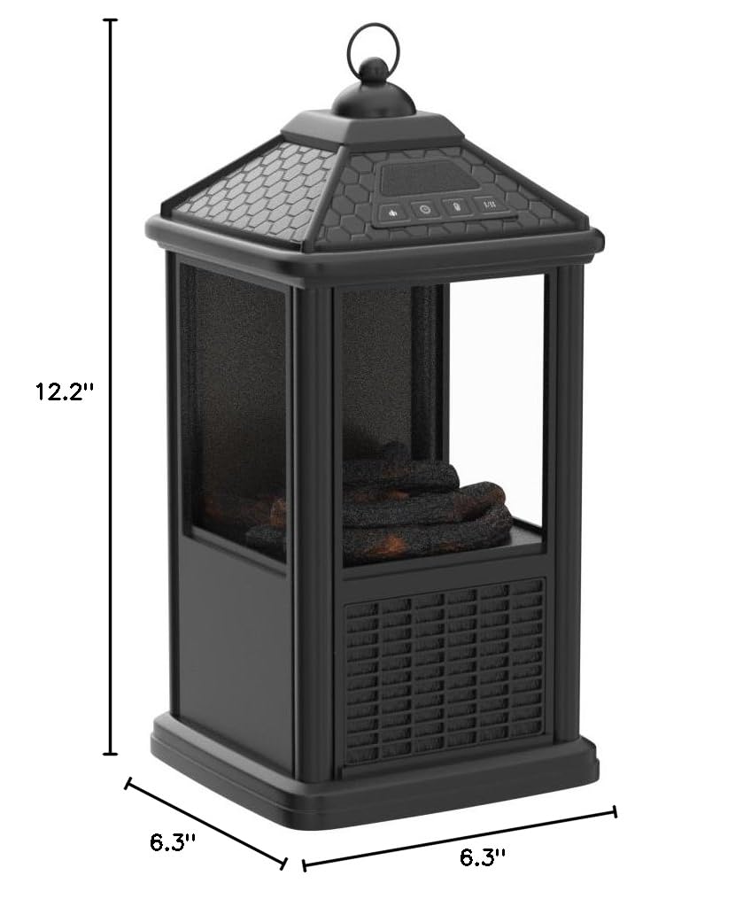 Mini Electric Fireplace Heater - Portable Freestanding 3D Flame Indoor Space Heater with Remote, Timer & Thermostat - Perfect for Bedroom, Living Room & Office Warming Decor