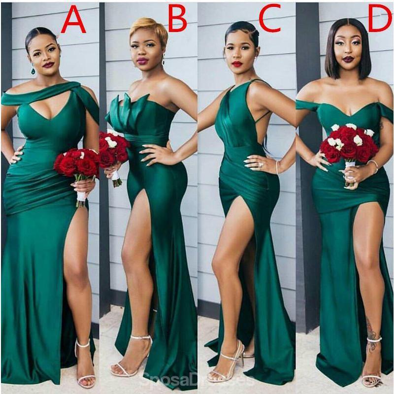 Emerald Green Mermaid Bridesmaid Dresses - Elegant Mismatched Formal Gowns for Wedding Party, WG776 | Perfect for Beach Weddings, Evening Receptions & Special Occasions