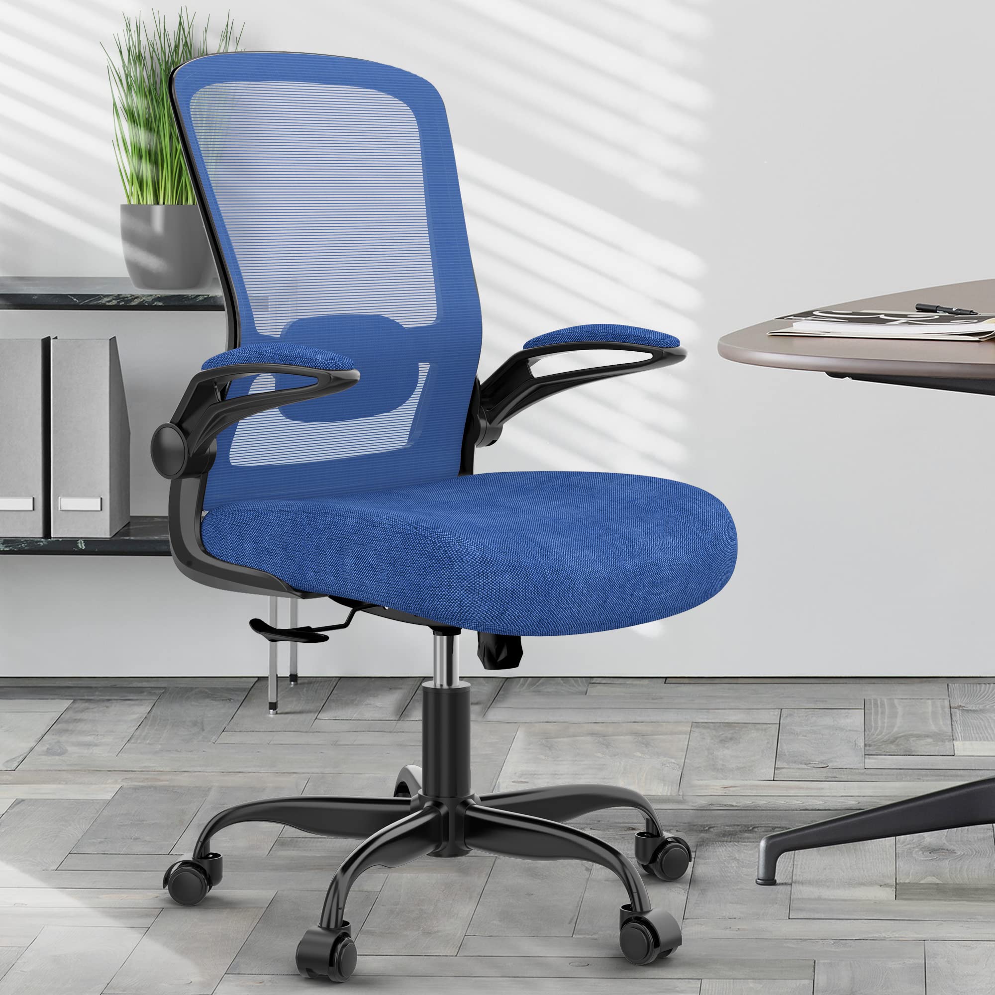 Ergonomic Office Chair with Adjustable Lumbar Support & Flip-Up Armrests - High Back Mesh Computer Desk Chair, BIFMA Certified Task Chair for Home Office | Perfect for Long Work Hours & Video Conferencing